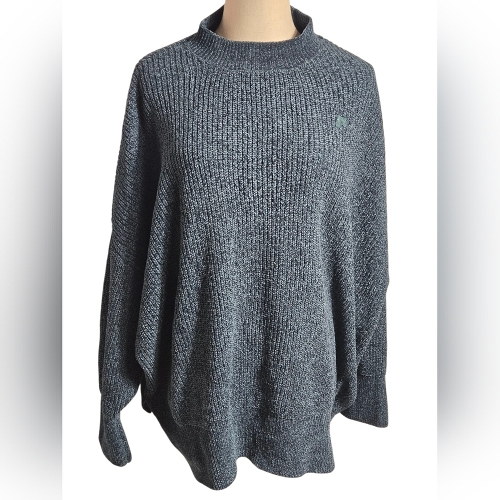 VIictoria's Secret PiNK Dark Green Mock Neck Ovetsized Sweater NWT